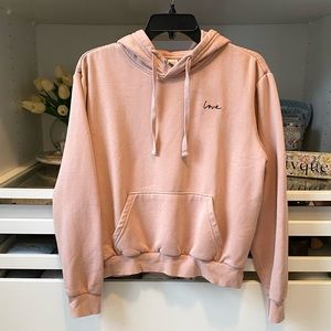 Hu0026M | Tops | Hm Pink Love Hoodie | Poshmark